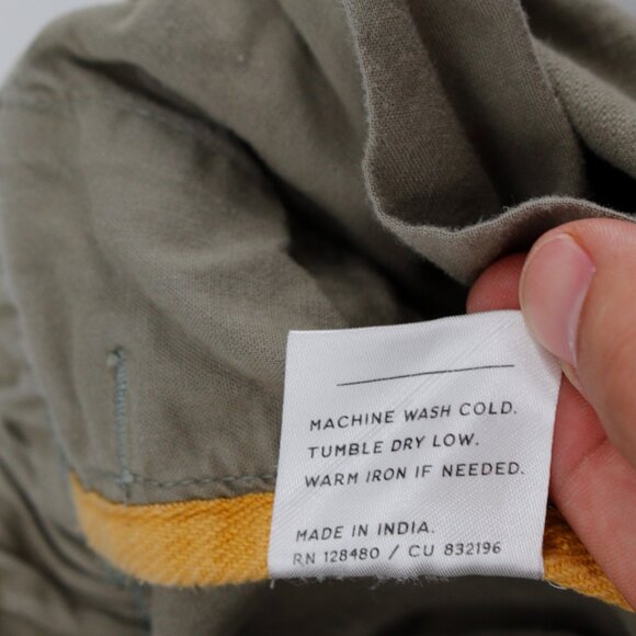 pact pants men's large drawstring flat front green 30x31 organic cotton blend - Picture 12 of 12